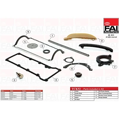 Abbildung von FAI AutoParts TCK52 Steuerkettensatz mit Dichtungen, Zahnrädern Simplex, Bolzenkette FORD: FIESTA 5