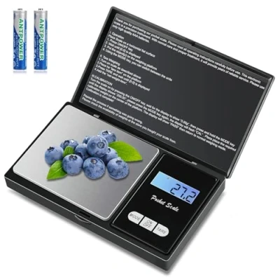 Abbildung von Taschenwaage,1kgx 0.1g Digitale Taschenwaage,Präzisions Mini Küchenwaage, Digitalwaage Feinwaage Goldwaage Münzwaage, Multifunktion für Küche, Schmuck, Kräuter, Tee, Hefe, Kaffee