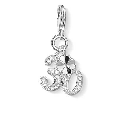 Abbildung von Thomas Sabo Damen Charm Anhänger 30 Kleeblatt 925 Sterling Silber 1237 051 14