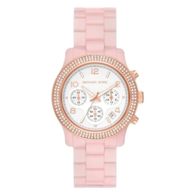 Abbildung von Michael Kors Watch Runway Chronograph Pink, Damen, Größe: One Size, Pink