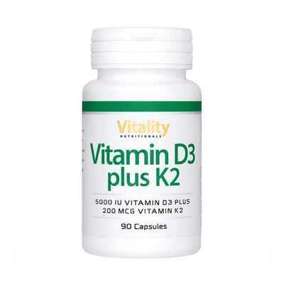 Abbildung von Vitamin D3 5000 plus K2 200 zur Stärkung des Immunsystems und Erhaltung normaler Knochen Zähne. Unterstützt die Muskelfunktion