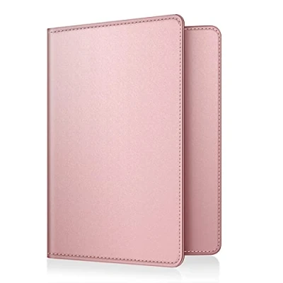 Abbildung von Fintie Reisepass Impfpass Schutzhülle Premium Kunstleder Reisepasshülle Travel Organizer mit RFID Blockier für Kreditkarten, Ausweis, Reisedokumente Damen Herren, Roségold