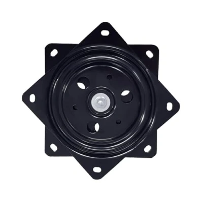 Abbildung von Gedotec Drehbeschlag 360 Drehteller zum Schrauben I Stahl Schwarz Druck Kugellager 50 kg Schwerlast Drehplatte 150 x 10,5 mm 1 Stück für Tischplatten Küche Möbel uvm.