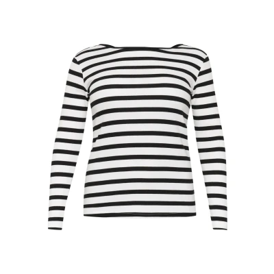 Abbildung von Kaffe Curve Kccarina IDA Strickpullover, Damen, Größe: 46/48, White black stripe