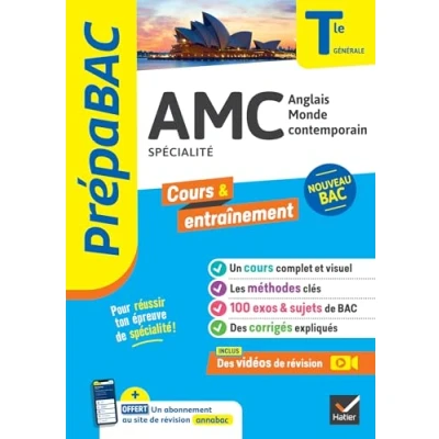 Abbildung von Prépabac AMC (Anglais monde contemporain) Tle générale (spécialité) Bac 2025: cours, méthodes &amp; sujets corrigés (programme de Terminale)