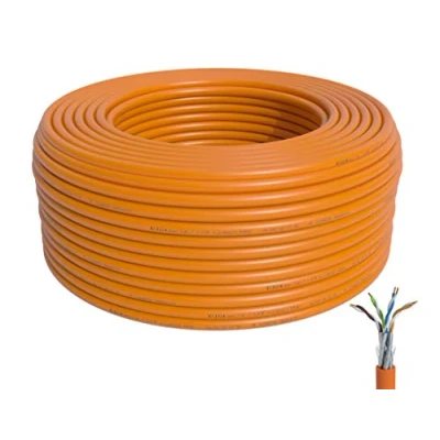 Abbildung von BIGtec CAT 7 Netzwerkkabel Verlegekabel LAN Kabel 20m CAT7 PiMF halogenfrei Zertifiziert GHMT BauPVO Eca POE orange Netzwerk Installationskabel Datenkabel