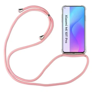 Abbildung von betterfon Xiaomi Mi 10T / Pro Handykette Smartphone Halskette Hülle mit Band Schnur Case zum Umhängen Handyhülle Kordel für Rosa