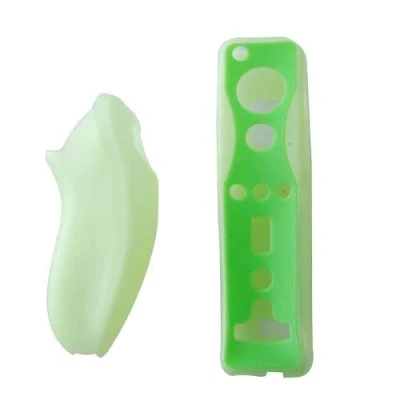 Abbildung von OSTENT Weiche Siliziumabdeckung Hülle Hautbeutel für Nintendo Wii Remote Nunchuk Controller Farbe grün