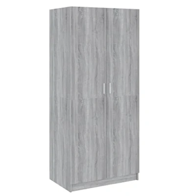 Abbildung von vidaXL Kleiderschrank Schrank Hochschrank Garderobenschrank Aufbewahrungsschrank Schlafzimmerschrank Grau Sonoma 80x52x180cm Holzwerkstoff