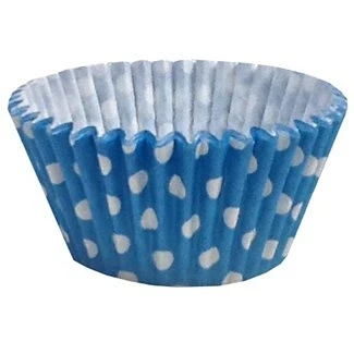 Abbildung von 12 Pünktchen Design Muffinförmchen: Blau / Polka Dot Muffin Cases: Blue