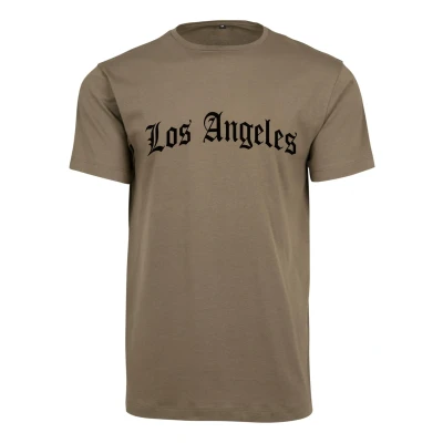 Abbildung von Mister TEE LOS Angeles Wording Tshirt print, Herren, Größe: Medium, Olive