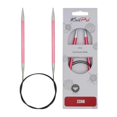 Abbildung von KnitPro K47134 Rundstricknadel, Aluminium, Rosa, 80cm / 6.5mm