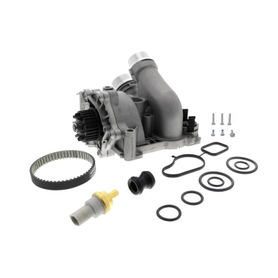 Abbildung von VEMO V15 99 2114 1 Wasserpumpe + Zahnriemensatz mit Dichtungen Klammer, Riemen, Flansch, Sensor, Thermostat AUDI: A5 B8 Sportback