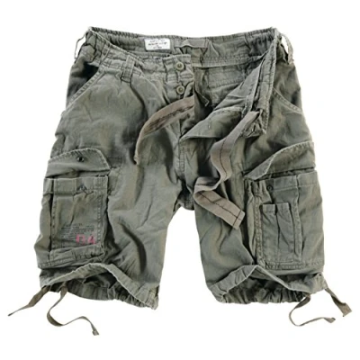Abbildung von Surplus Raw Vintage Airborne Herren Cargo Shorts, Oliv, 5XL