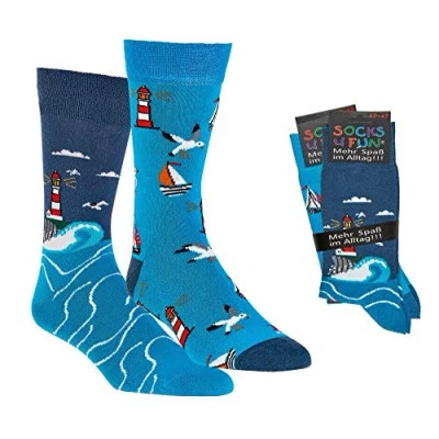 Abbildung von Socks 4 Fun Freizeitsocken Socken Motiv Küstenglück (2 Paar, 2 Paar)