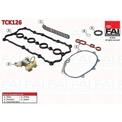 Abbildung von FAI AutoParts TCK126 Steuerkettensatz mit Dichtungen, ohne Zahnräder Simplex, Bolzenkette VOLKSWAGEN: Golf 5 Schrägheck, Touran I
