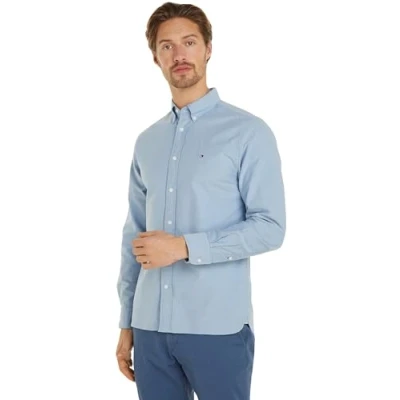 Abbildung von Tommy Hilfiger Double STP RF Shirt Hemd, Herren, Größe: Small, Ancient white multi
