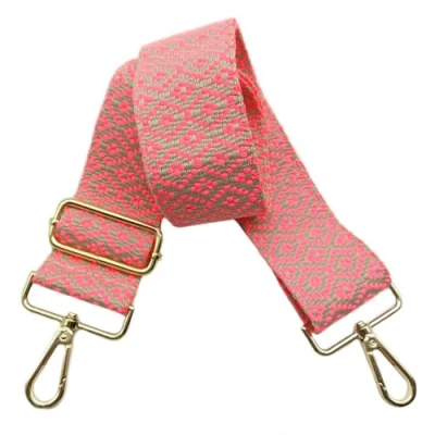 Abbildung von Verstellbarer 5cm Taschengurte Breit, Schultergurt für Tasche, zum Wechseln Goldener Karabiner Schulterriemen, Umhängegurt fur Damen Handtaschen Crossbody DIY Zubehör(Rosa)