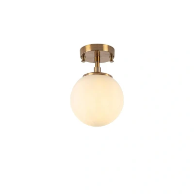 Abbildung von Deckenleuchte kugelförmige Lampe Bulla Ø15 x 23 cm Metall Glas Schwarz Weiß Menzzo