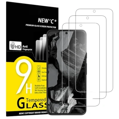 Abbildung von NEW&#039;C 3 Stück, Panzer Schutz Glas für Google Pixel 8A, Frei von Kratzern, 9H Härte, HD Displayschutzfolie, 0.33mm Ultra klar, Ultrabeständi