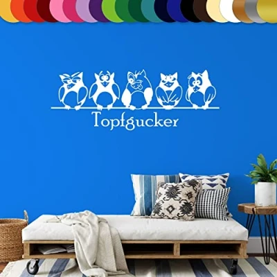 Abbildung von Sunnywall Wandtattoo Topfgucker Eulen Vögel Kochen Küche Essen Wandsticker Weiß Gr1