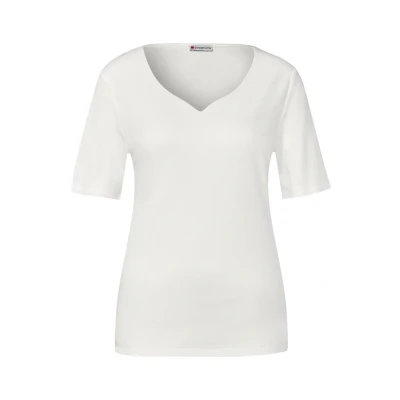 Abbildung von Street One MIT Herzausschnitt Tshirt basic, Damen, Größe: 40, Weiß