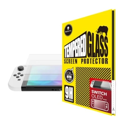 Abbildung von Skull &amp; Co. Bildschirmschutz aus gehärtetem Glas für Nintendo Switch OLED (2 PACK)
