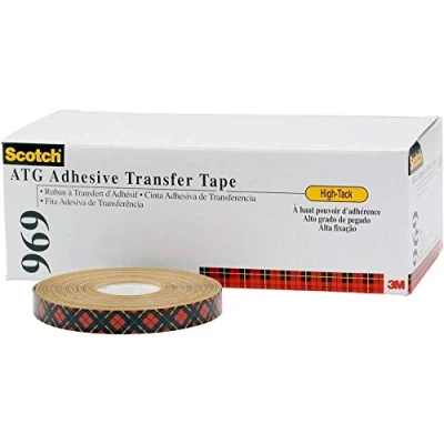 Abbildung von 3M 969 ATG Klebstoff Film, hohe Klebekraft, für Kunststoffe wie PE, PP, 12 mm x 16.5 m, Transparent (12 er Pack)