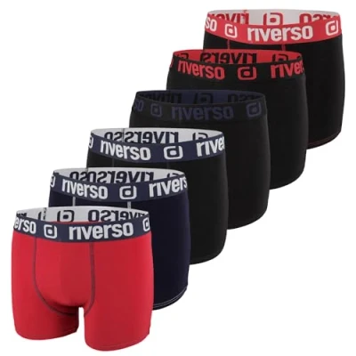 Abbildung von riverso Boxershorts Herren RIVOle 6er Pack Unterhosen Unterwäsche Retroshorts Set Boxer Shorts Stretch, Größe:S, Farbe:Farbmix 5 (RVS1BCX6PK5M)