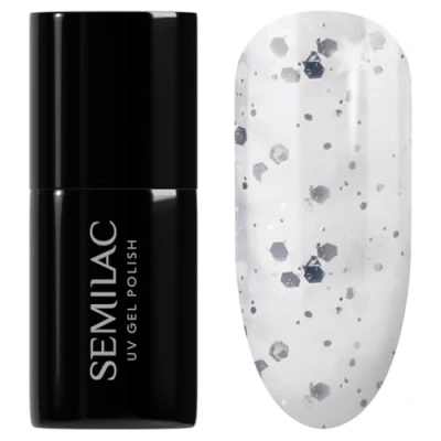 Abbildung von 924 Semilac UV Nagellack Silver &amp; White Drops 7 ml