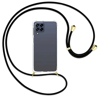 Abbildung von mtb more energy® Handykette kompatibel mit Samsung Galaxy M53 5G (SM M536, 6.7&#039;&#039;) schwarz/Gold Smartphone Hülle zum Umhängen Anti Shock Strong TPU Case