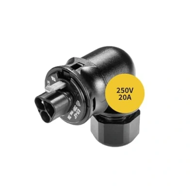 Abbildung von Avoltik 3 polige Wielandbuchse für Balkonkraftwerk I 90 gewinkelter Steckverbinder &amp; Stecker Mini Solarzelle IP68 Wieland Anschluss 6 10 mm eine zuverlässige Stromerzeugung 1 Stück