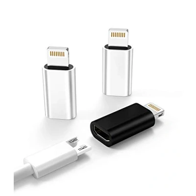 Abbildung von 3er Pack, Micro USB auf Lightning Adapter, Stecker Buchse Adapter für iPhone 5s 6 6s 7 8 Plus se2 x xr xs 12 11 Mini max pro iPad Anschluss Konverteranschluss