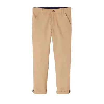 Abbildung von Vertbaudet Festliche Jungen Chinohose, Bundweite verstellbar beige 98/104