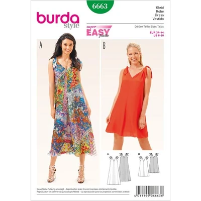 Abbildung von Burda B6663 Schnittmuster Kleid Papier weiß 19 x 13 1 cm