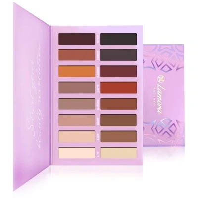 Abbildung von Beste Lidschatten Palette Matt Vegane Eyeshadow Augenpalette mit 16 Hochpigmentierten Warmen Natürlichen Matten Farben in Nudetönen Professionelle Make Up Kosmetik