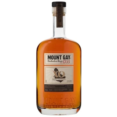 Abbildung von Mount Gay XO mit 43% vol. (1 x 0,7l) Karibischer Extra Old Rum von der Insel Barbados Vollmundiger Blend aus bis zu 17 Jahre lang gereiften Rumsorten
