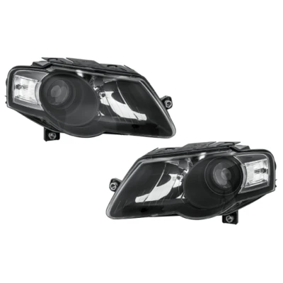 Abbildung von HELLA 1EL 247 014 831 Hauptscheinwerfersatz mit Glühlampen, Stellmotor für LWR VOLKSWAGEN: Passat B6 Limousine, Variant kfzteile,