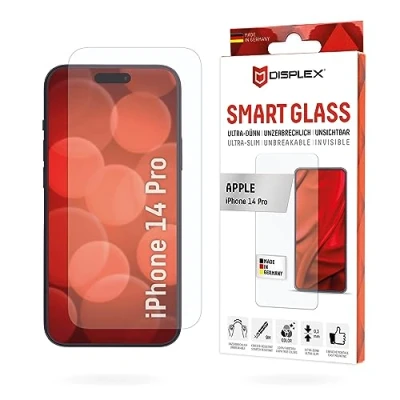 Abbildung von Displex Smart Glass (9H) für Apple iPhone 14 Pro, Montagesticker, unzerbrechlich, ultra dünn, unsichtbar