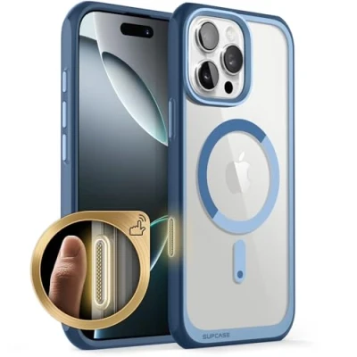 Abbildung von SupCase für iPhone 16 Pro Max Hülle 6.9&#039;&#039; Kompatibel mit MagSafe Slim Handyhülle Dünn Case Durchsichtig Schutzhülle Backcover [Unicorn Beetle Mag] Handy 2024 (Blau)