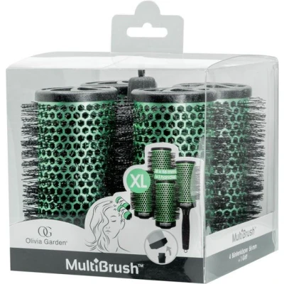 Abbildung von Olivia Garden MultiBrush 56/75 gr&uuml;n, 4er Set mit Griff