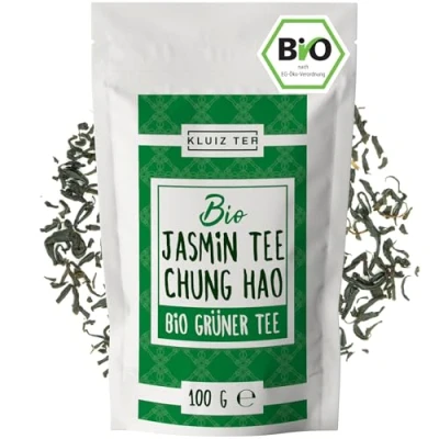 Abbildung von Bio Jasmintee Chung Hao Grüner Tee I 100 Gramm Jasmin Organic Green Tea by KLUIZ
