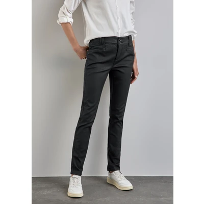 Abbildung von Street One Beschichtete Stoffhose, Damen, Größe: 40x30, Schwarz
