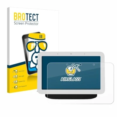 Abbildung von BROTECT Schutzglas für Google Nest Hub 2 Schutzfolie Panzer Folie Glas [Extrem Kratzfest 9H, Anti Fingerprint, Ultra Transparent]