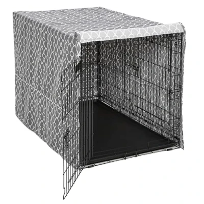 Abbildung von MidWest Homes for Pets CVR48T GY Hundebox Abdeckung, Stoff mit Teflonschutz, Sichtschutz für 122 cm lange Hundeboxen von und New World, maschinenwaschbar trocknergeeignet