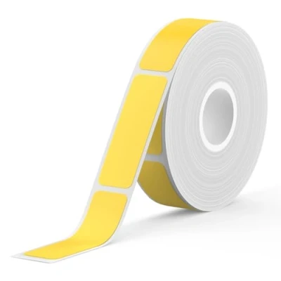 Abbildung von SUPVAN E10/16 Etikettenband Thermo Mehrzweck Etiketten für Heim, Schule, Büro, 12mm x 40mm, 170 Etiketten/Rolle(Gelb)