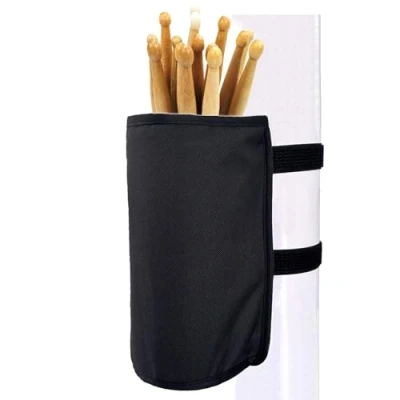 Abbildung von KOSTOO Drumstick Halter Drumsticks Nylon Hohe Kapazität Tasche für Pinsel Schlägel mit zwei Klettbändern Befestigung am Schlagzeug &amp; Notenständer