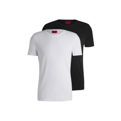 Abbildung von HUGO Round Tshirt basic, Herren, Größe: 3XL, Black/white