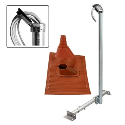 Abbildung von Premium X Basic X120 48 SAT TV Dachsparrenhalter 120cm Mast 48mm Dach Sparren Halterung für Satelliten Antenne Satellitenschüssel Dachabdeckung Set rot Kabeldurchführung ALU Mastkappe