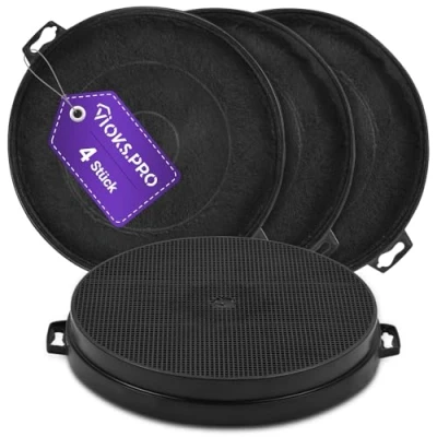 Abbildung von Viоks.pro 4x Abzugshaube Filter Aktivkohle Aktivkohlefilter Ø 210mm Ersatz für Bosch 00353121 DHZ5140 AEG 9029793719 Whirlpool 484000008579 481281718524 Kohlefilter Dunstabzugshaube